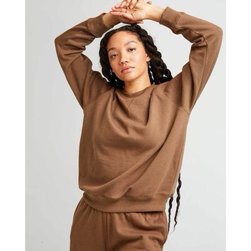 RicherPoorer Pullover Crewneck Sweatshirt Brown - Size Medium